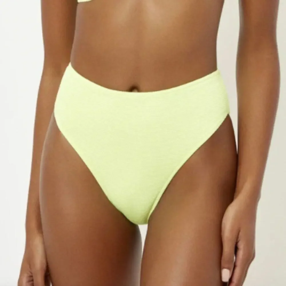 Frankie's Bikinis Grotto High Waisted Metallic Swimsuit Bottoms in Sundance